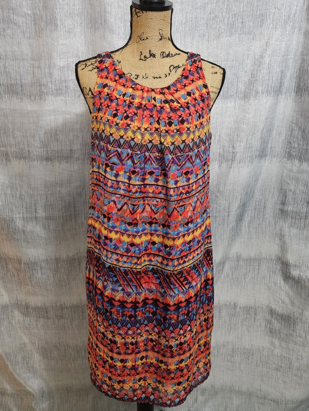 Bobbie Bee-Multicolor Geometric Midi Skirt - Bright Print